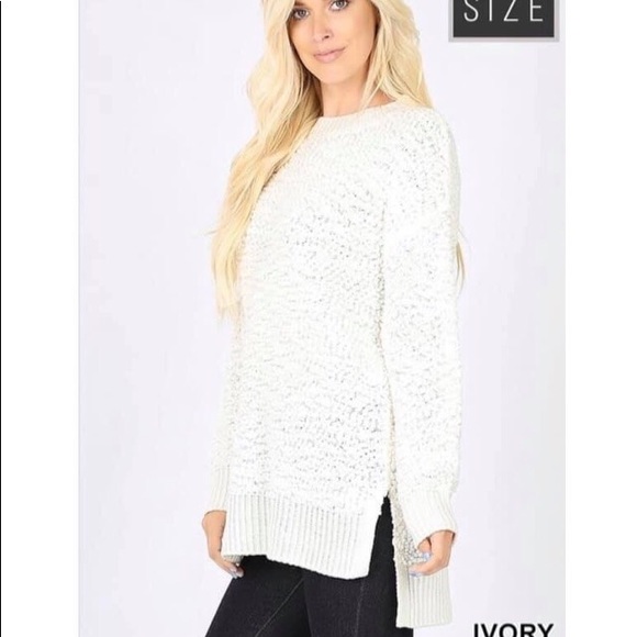 Sweaters - Ivory Popcorn Sweater (only 2X left)